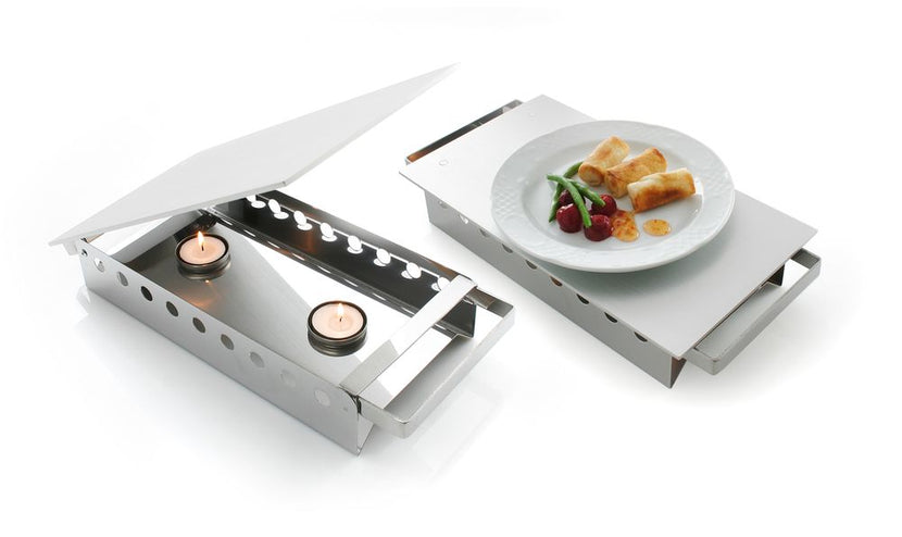 Hendi RVS schotelwarmer met 2 branders – warmhouden van schalen op buffet en catering