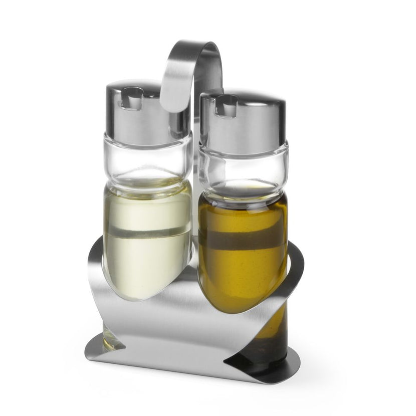 Hendi menage 2-delig met olie- en azijnfles 150 ml – compacte tafelset voor horeca en catering