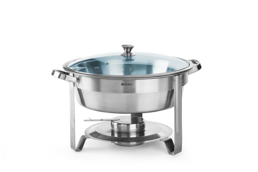 Hendi chafing dish rond RVS 4 liter Economic – voordelige warmhoudschaal voor soep op buffet