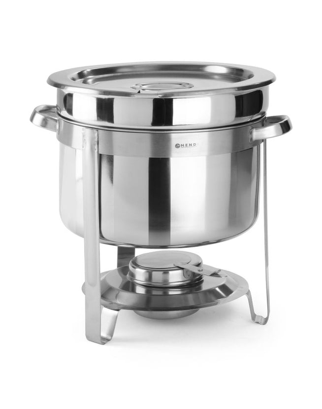 Hendi soep chafing dish Piave 10 liter RVS – ronde warmhoudpan voor soep op buffet en catering