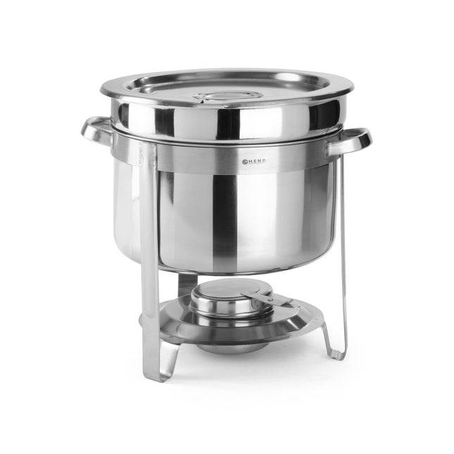 Hendi soep chafing dish Piave 10 liter RVS – ronde warmhoudpan voor soep op buffet en catering