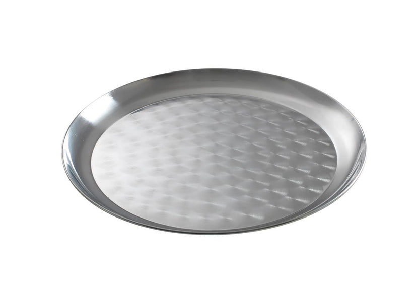 Hendi serveertray RVS geborsteld Ø300 mm – rond dienblad voor bar, bistro en restaurant