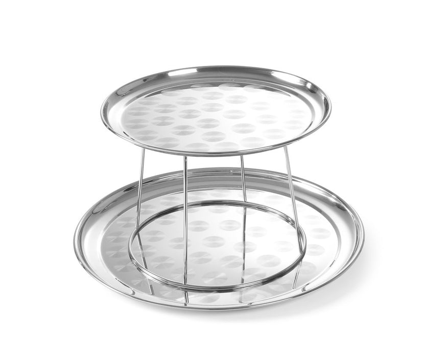 Hendi zeevruchtenplateau standaard RVS met dienbladen 300 en 400 mm – etagere voor visgerechten