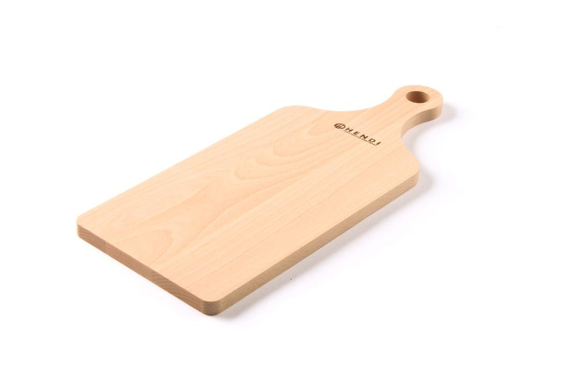 Hendi snijplank beukenhout 390x160x12 mm met greep – houten serveerplank voor keuken en tafel