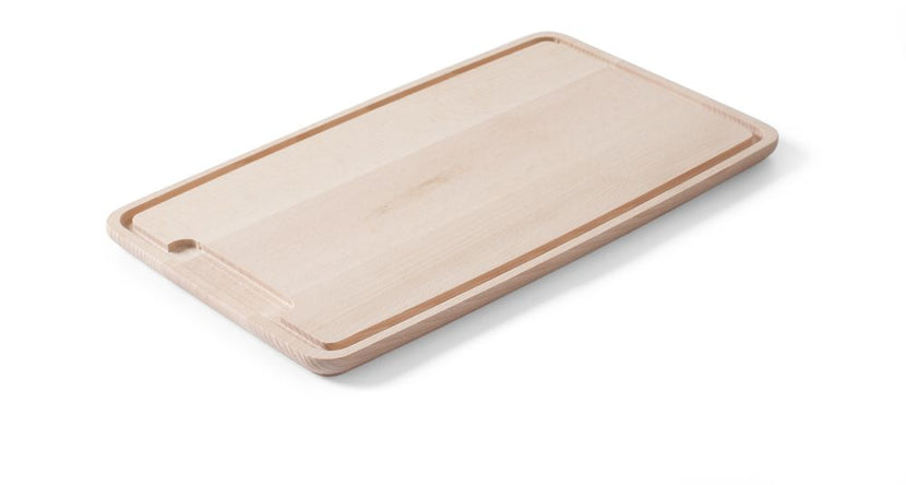 Hendi vleesplank beukenhout 390x230x16 mm met sapgeul – snijplank voor vlees in het restaurant