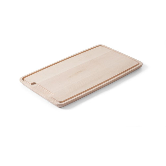 Hendi vleesplank beukenhout 390x230x16 mm met sapgeul – snijplank voor vlees in het restaurant
