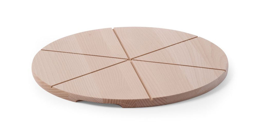 Hendi pizzaplank beukenhout Ø300 mm – ronde houten serveerplank voor pizza in het restaurant
