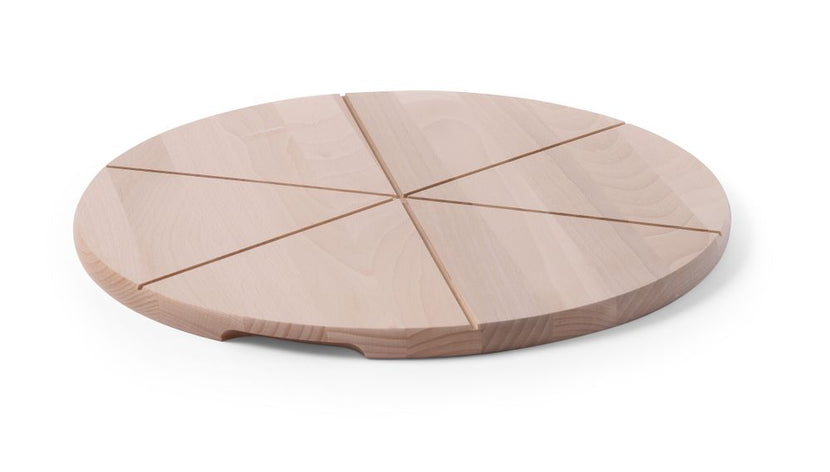 Hendi pizzaplank beukenhout Ø400 mm – ronde serveerplank voor pizza in pizzeria en restaurant