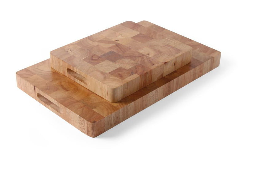 Hendi snijplank GN 1/2 45 mm rubberwood – compacte houten snijplank voor keuken en restaurant