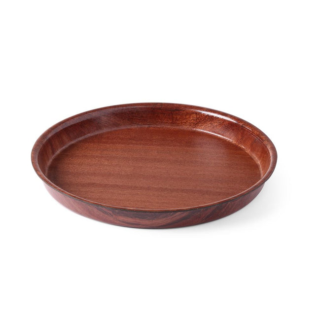 Hendi dienblad mahonie rond Ø360x30 mm antislip – houten serveerblad voor horeca en catering
