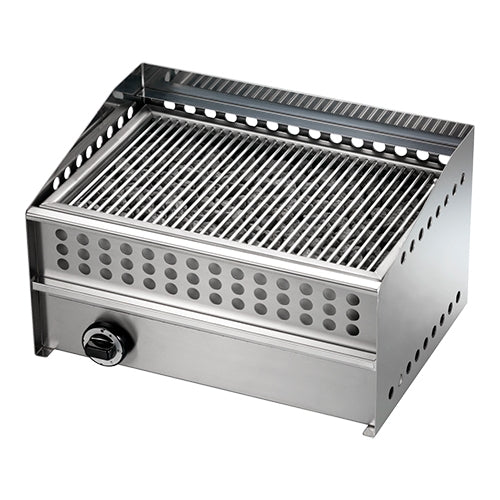 EMGA Lavasteengrill aardgas RVS – gasgrill met lavastenen voor restaurant en grillroom