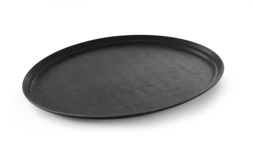Hendi dienblad ovaal zwart 735x600x35 mm – extra groot serveerblad voor catering en banqueting