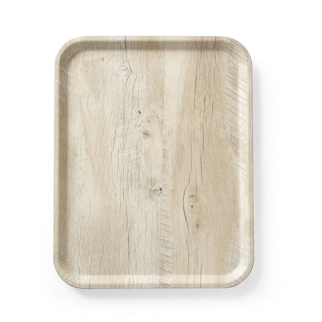 Hendi dienblad licht eiken 330x430 mm melamine – houtlook serveerblad voor café en restaurant