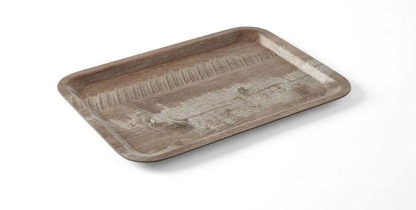 Hendi dienblad donker eiken 240x350 mm melamine – sfeervol serveerblad voor café en bistro