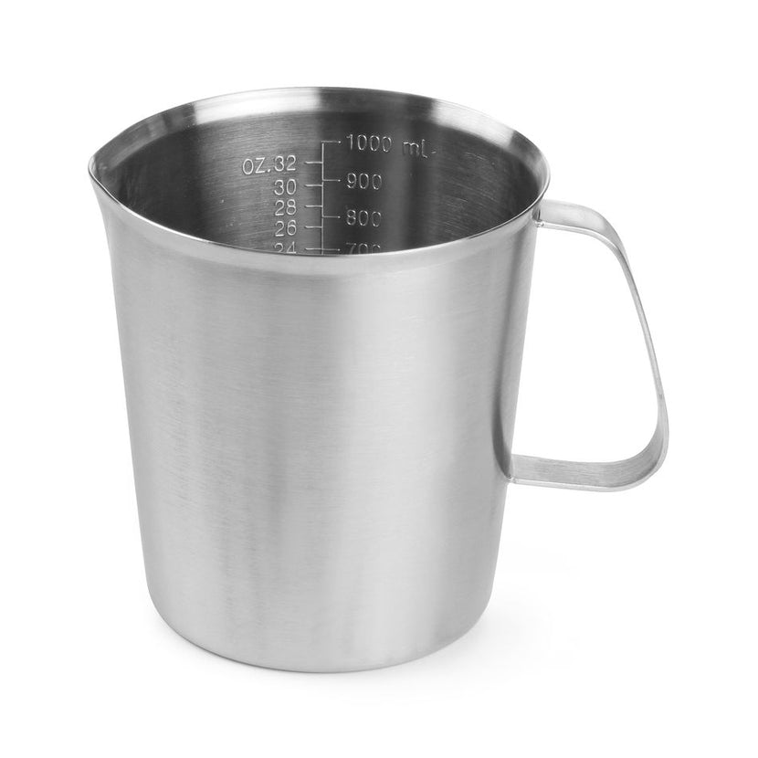 Hendi maatbeker RVS 1 liter 120x135 mm – stevige maatbeker met schenktuit voor de keuken