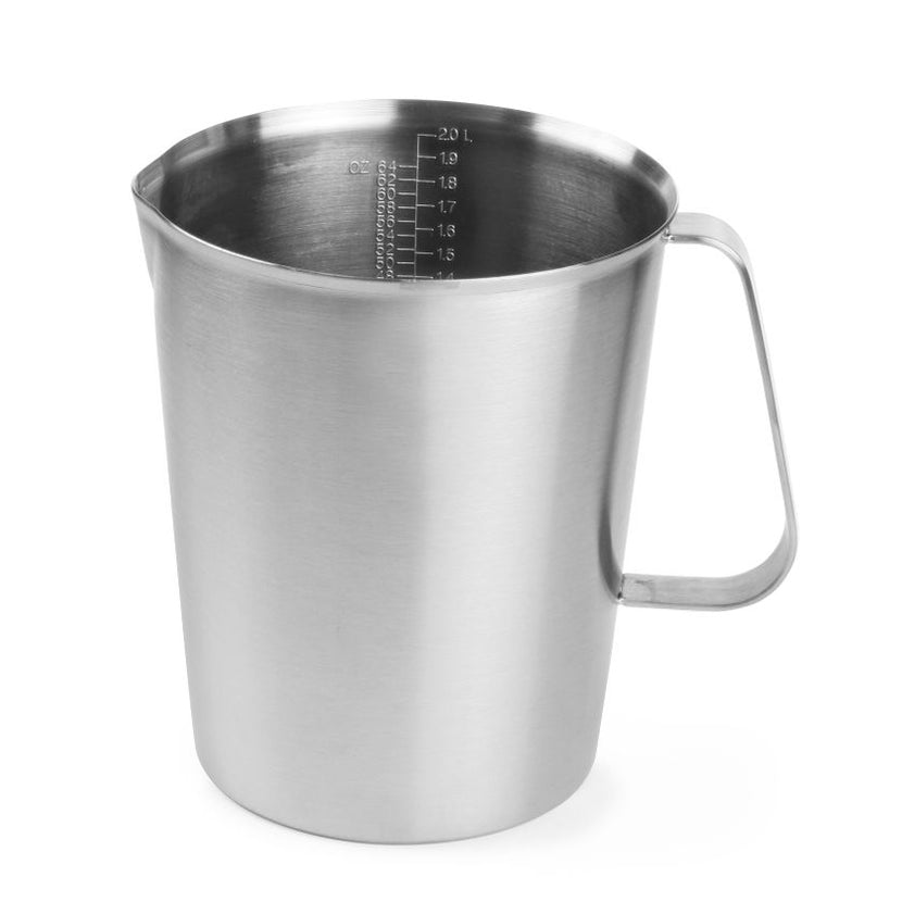 Hendi maatbeker RVS 2 liter 145x175 mm – grote roestvrijstalen maatbeker voor horeca en catering