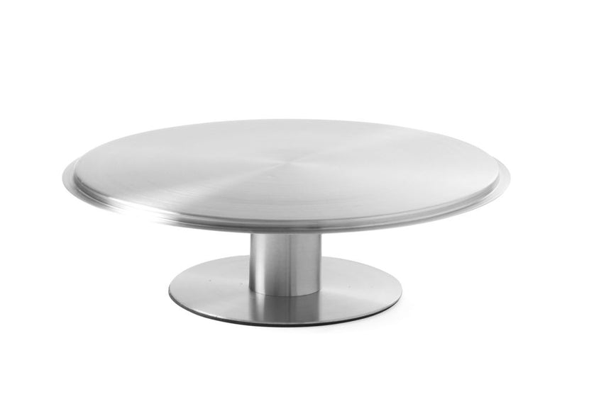 Hendi taartplateau draaibaar RVS 300x90 mm – draaiplateau op voet voor taarten decoreren