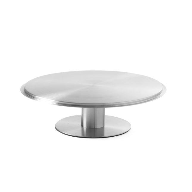 Hendi taartplateau draaibaar RVS 300x90 mm – draaiplateau op voet voor taarten decoreren