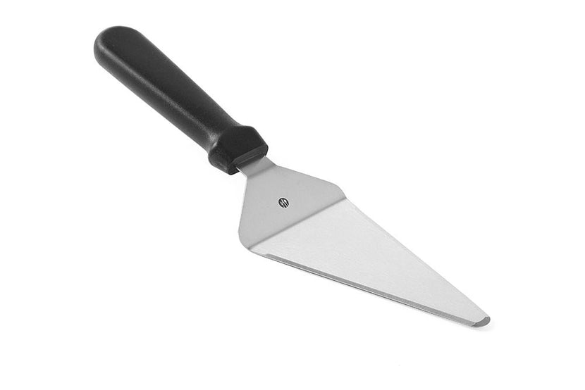 Hendi gebakschep met mes 280x75 mm RVS – taartmes met zwarte PP greep voor bakkerij en catering