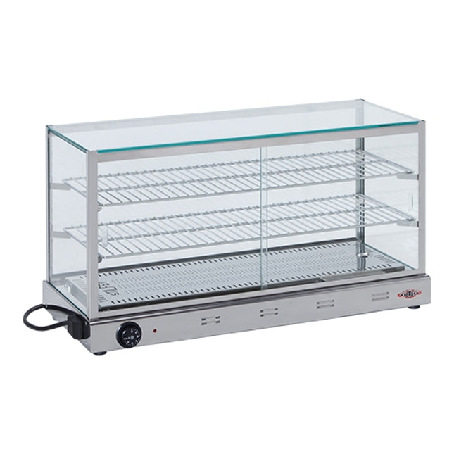 EMGA Warmhoudkast 42x82x33 cm Stilfer – brede warmhoudvitrine voor snackbar