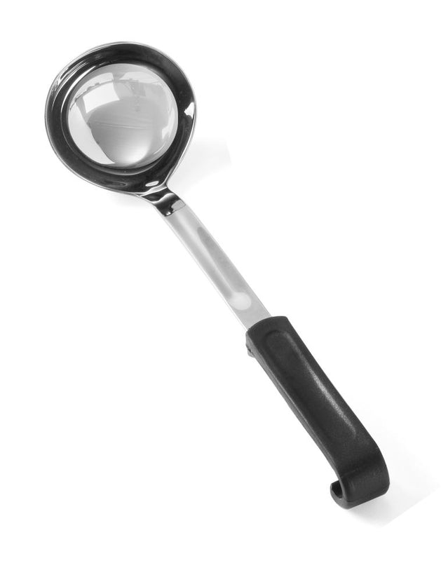 Hendi soeplepel RVS 110 ml 80x300 mm – pollepel met PP greep voor keuken en cateringbuffet