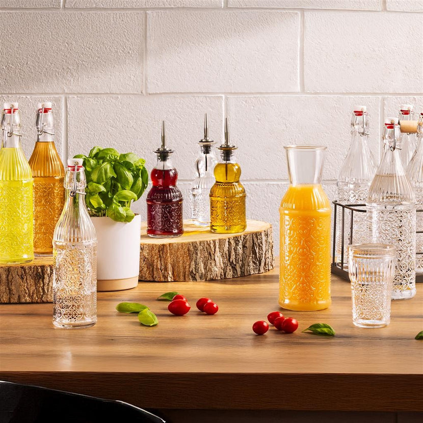 Rocco Bormioli Heritage fles 1 liter – glazen waterfles voor restaurants en bars