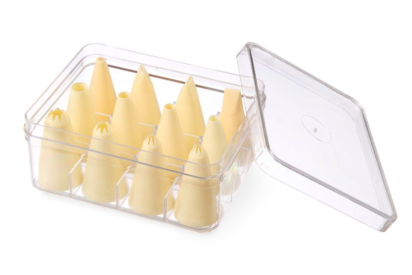 Hendi spuitmondjes PP doos 12 assorti 6-12 mm – kunststof spuitmondjesset voor bakkerij