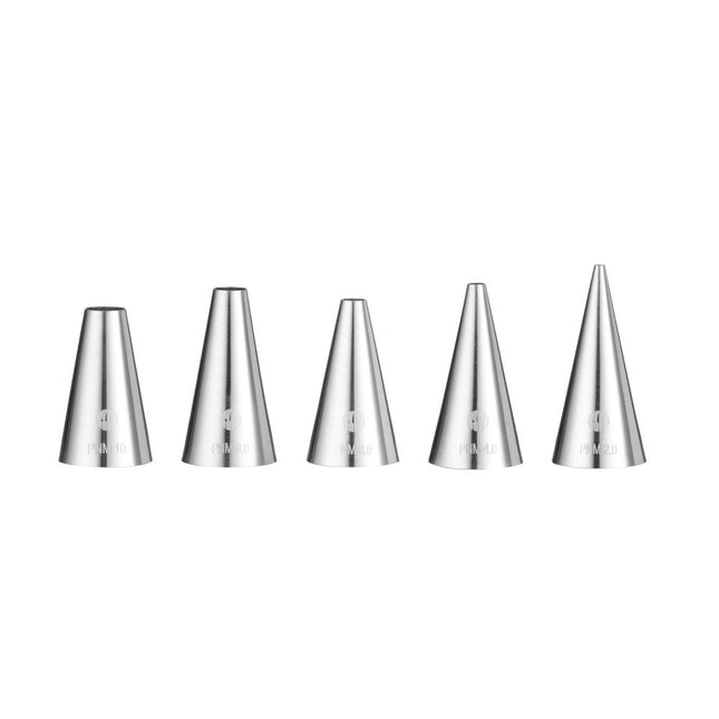 Hendi spuitmondjes RVS set 5 glad 2-10 mm – gladde mondjes voor fijne lijnen en letters