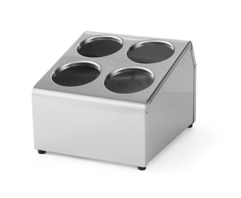 Hendi bestekkorfhouder RVS 255x295x215 mm – houder voor 4 bestekkorven in de spoelkeuken