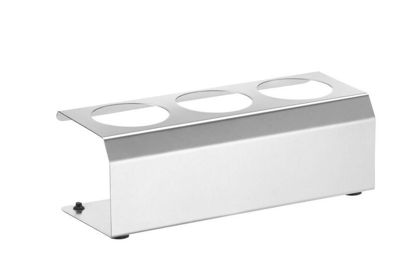 Hendi sausstandaard RVS voor 3 flacons 35 cl – roestvrijstalen houder voor sausdispensers