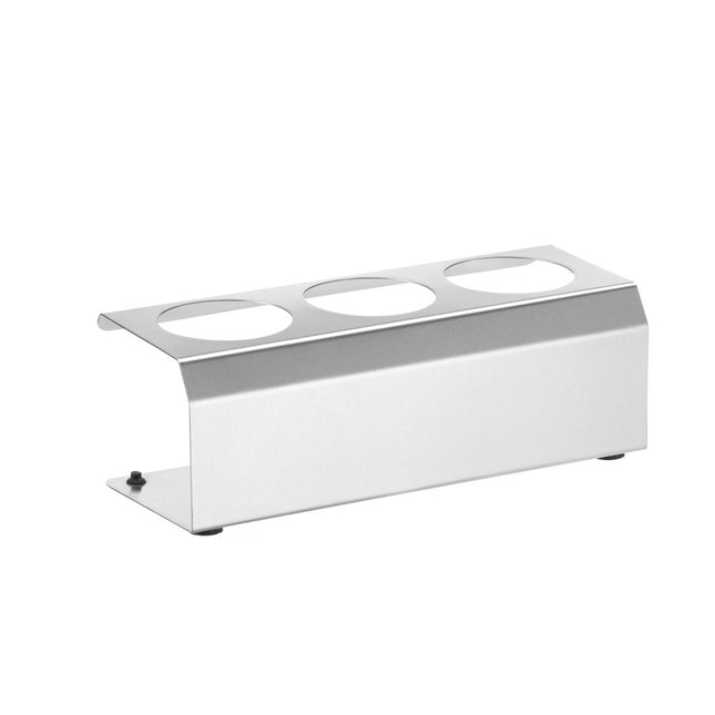 Hendi sausstandaard RVS voor 3 flacons 35 cl – roestvrijstalen houder voor sausdispensers