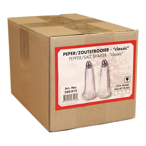 EMGA Set peper- en zoutstrooiers 12 cm van dichtbij – tafelaankleding voor de horeca