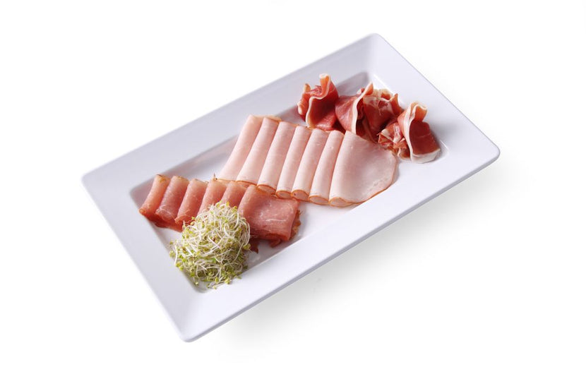 Rechthoekig melamine plateau Hendi – detail van de rand voor stapelen in de horecakeuken