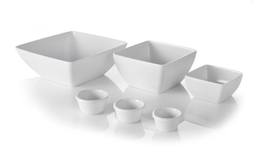 Vierkant melamine bakje Hendi 130 mm – breukvaste schaal voor sauzen en garnituren