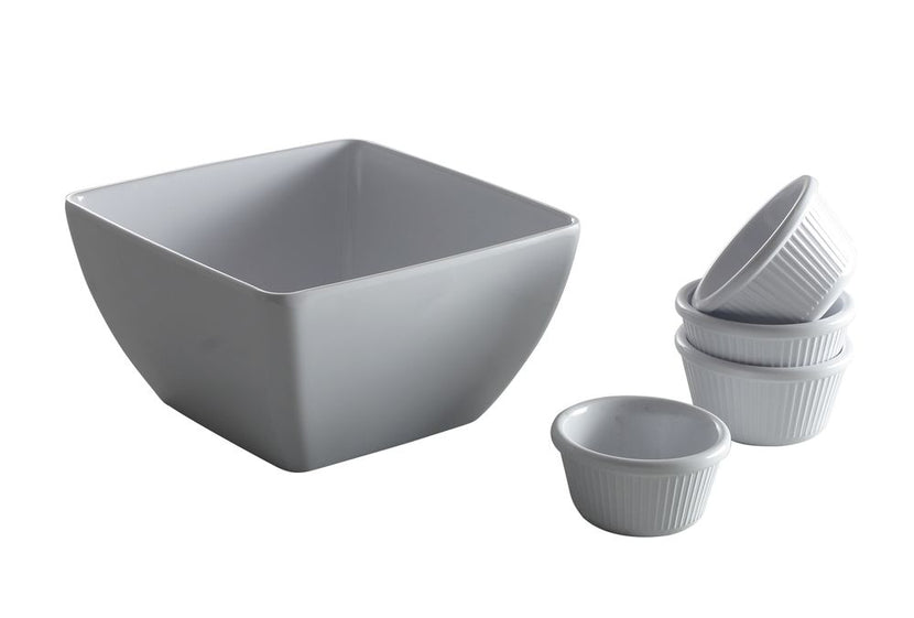 Hendi bakje vierkant melamine 190x190x100 mm – buffetschaal voor salades en tapas