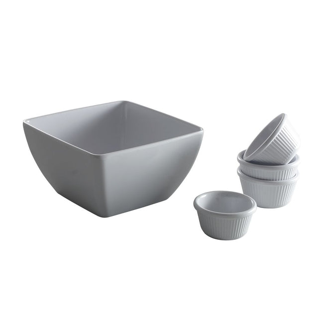 Hendi bakje vierkant melamine 190x190x100 mm – buffetschaal voor salades en tapas