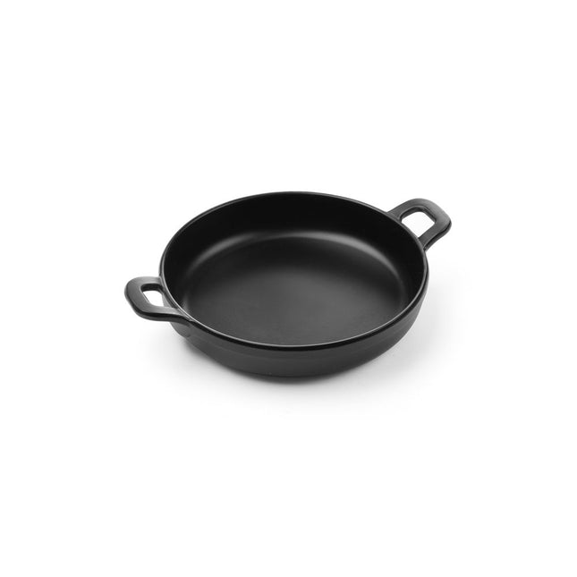 Hendi pannetje rond Little Chef 189x147x37 mm zwart melamine – groter serveerpannetje voor tapas