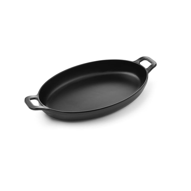 Hendi pannetje ovaal Little Chef 263x140x37 mm zwart melamine – grote serveerschaal voor tapas