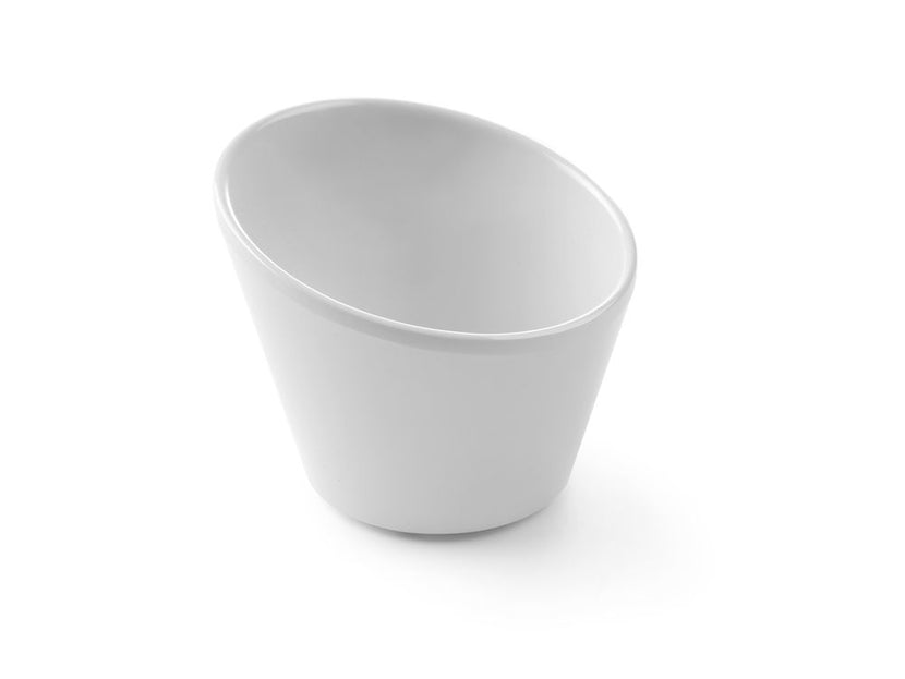 Witte melamine kom Hendi Velocity 97 mm – schuine vorm voor stijlvolle buffetpresentatie