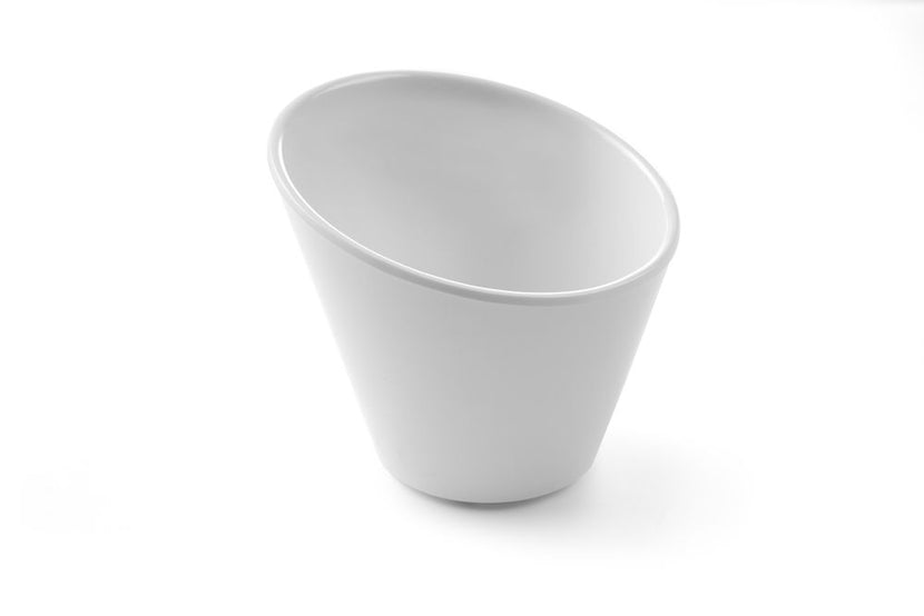 Hendi schuine kom Velocity 110x110x100 mm wit melamine – grote designkom voor buffet en catering