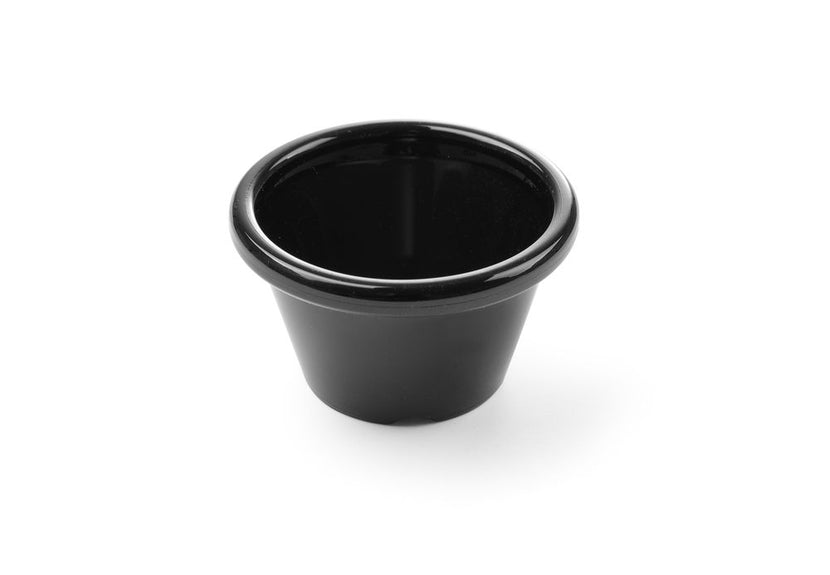 Hendi ramekin zwart PET 45 ml 60x60x35 mm – dipschaaltje voor sauzen in snackbar en restaurant