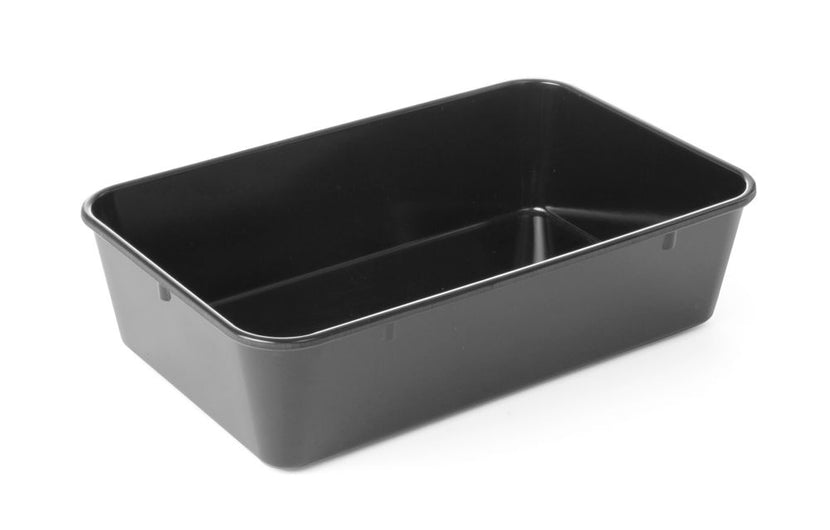 Hendi vleesbak melamine zwart 300x190x80 mm Waca 1452 – extra diepe vitrinebak voor slagerij