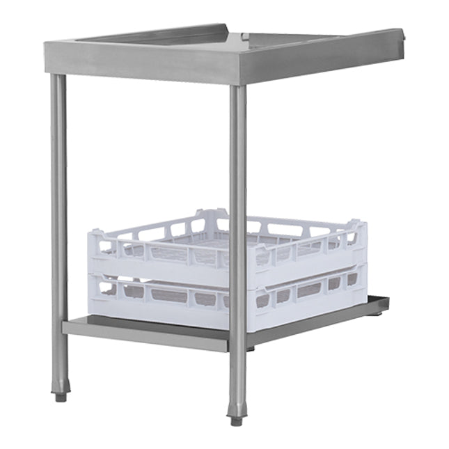 EMGA Aan- en afvoertafel 70 cm neutraal – RVS tafel voor de vaatwasstraat