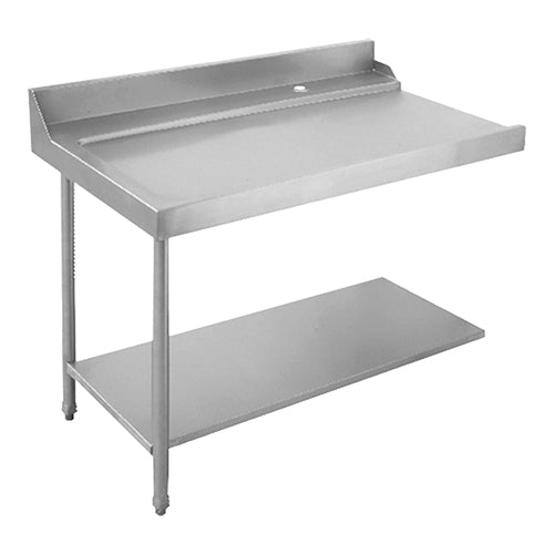 EMGA Aan- en afvoertafel 120 cm links – RVS werktafel voor de vaatwasruimte