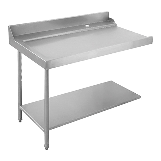 EMGA Aan- en afvoertafel 120 cm links – RVS werktafel voor de vaatwasruimte