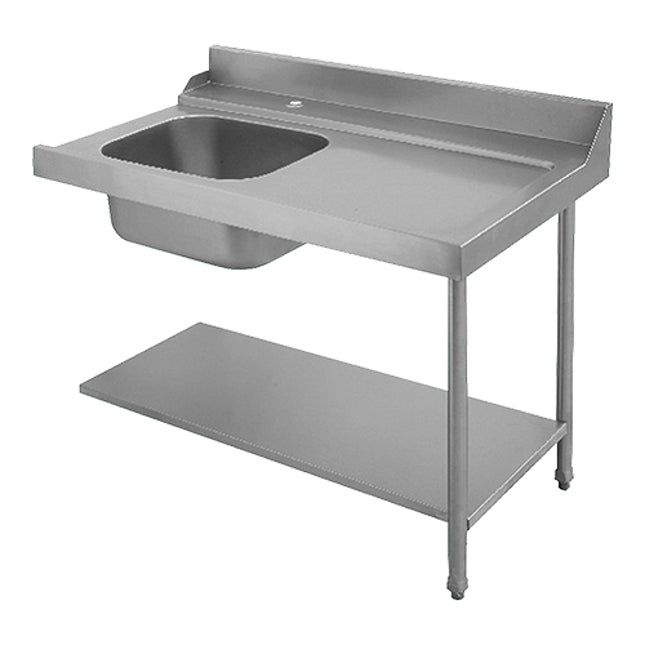 EMGA Voorspoeltafel 120 cm rechtsuitvoering – spoelunit met bak voor de grootkeuken