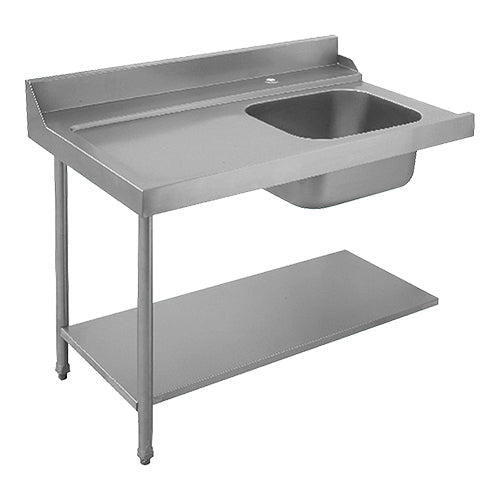 EMGA Voorspoeltafel 120 cm linksuitvoering – RVS voorspoelunit voor de horeca