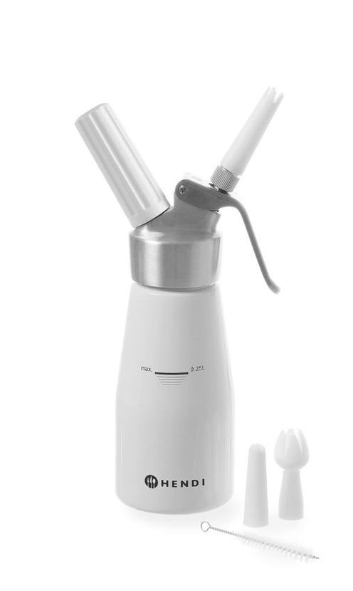 Hendi slagroomapparaat wit aluminium 0,25 l Kitchen Line – compacte slagroomspuit voor keuken en bar