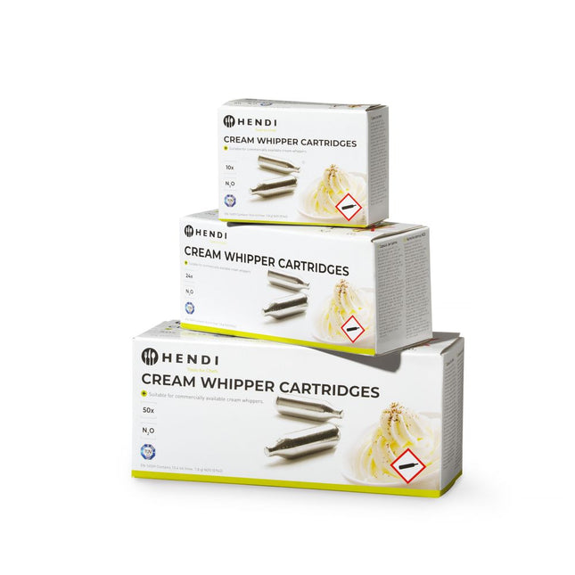 Hendi slagroompatronen 50 stuks – N2O gaspatronen voor slagroomapparaat in horeca en catering