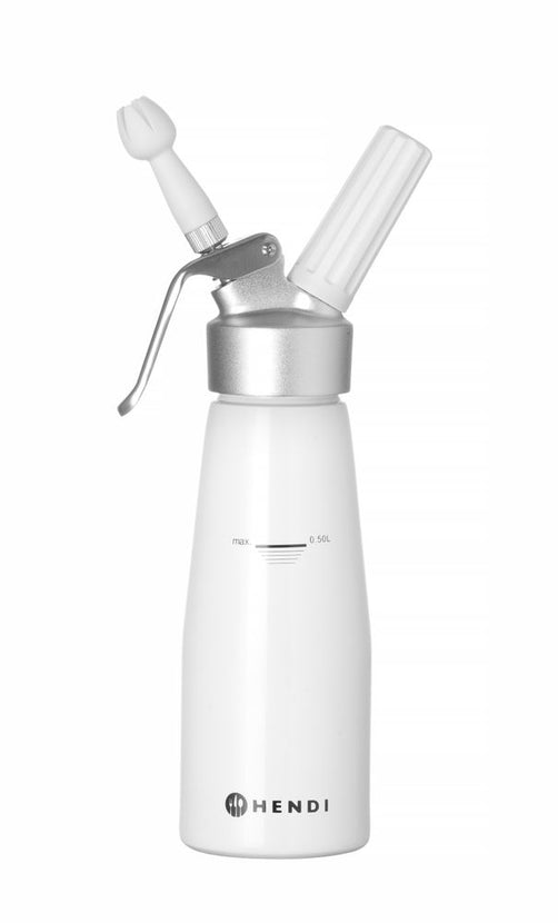 Hendi slagroomapparaat wit 0,5 l aluminium Kitchen Line – slagroomspuit voor keuken en catering